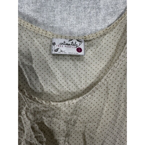 Intimately Free People Slip Mini Dress Women Small Cream Lace Trim Trapeze Boho - Picture 3 of 9